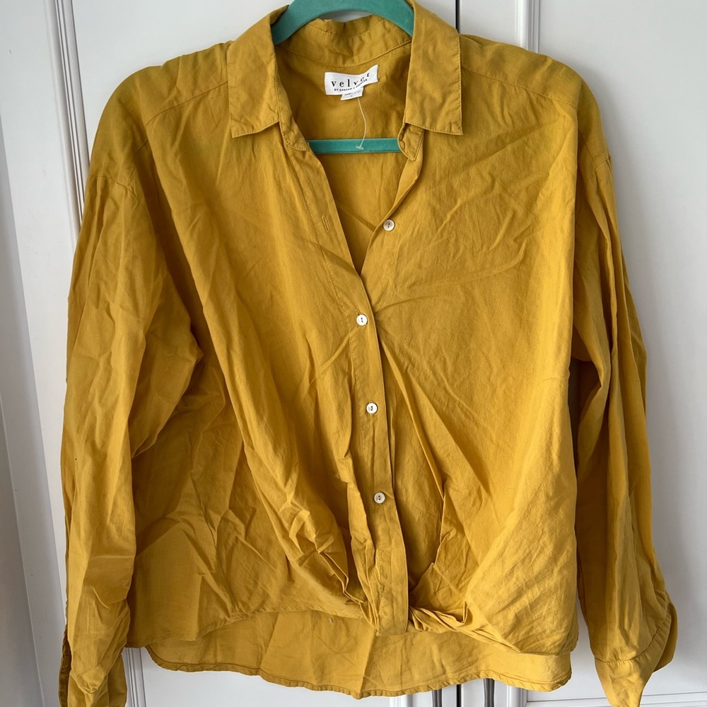 Velvet button up